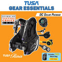 Tusa Tina Female BCD Special with DC Solar Link Watch Scuba Diving Package-Black/Gold