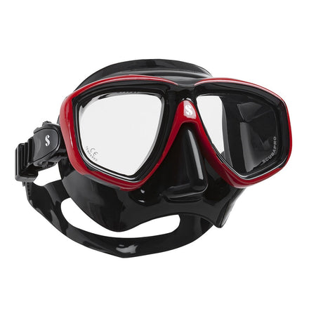 Used ScubaPro Flux Twin Dive Mask-Metallic Red (Black Skirt)