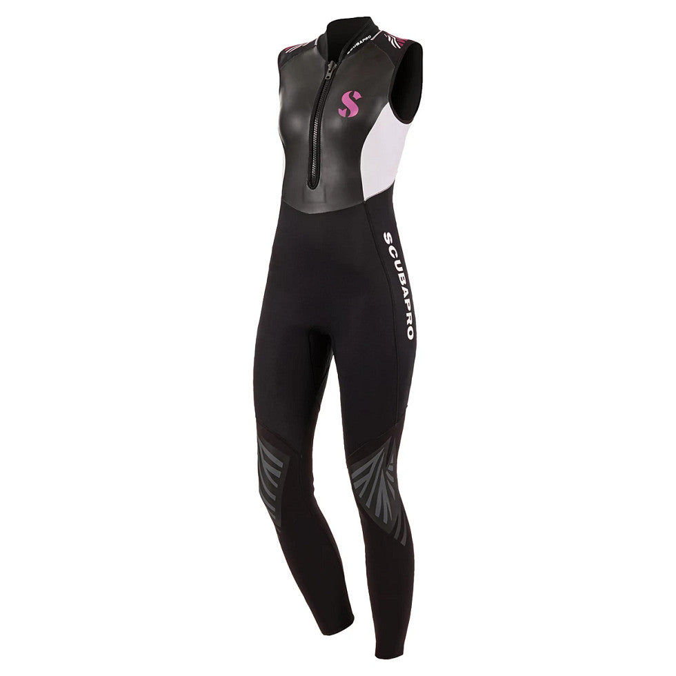 Used Scubapro Womens Hybrid Front Zip 3mm Sleeveless Wetsuit-Black/White